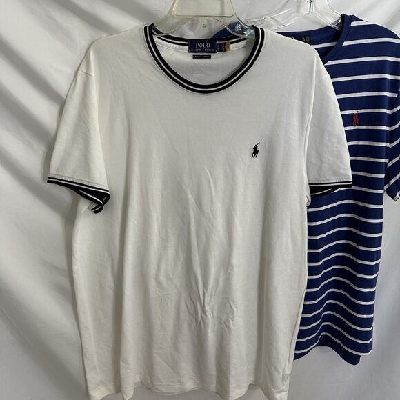 LOT 3 Polo Ralph Lauren Shirt Mens XL Striped Custom Slim Fit Pony Crewneck - Picture 4 of 8